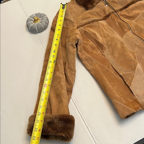 Y2K LEATHER WORKS PATCHWORK SUEDE PENNY LANE STYLE JACKET TAN/BROWN MEDIUM - Picture 17 of 17
